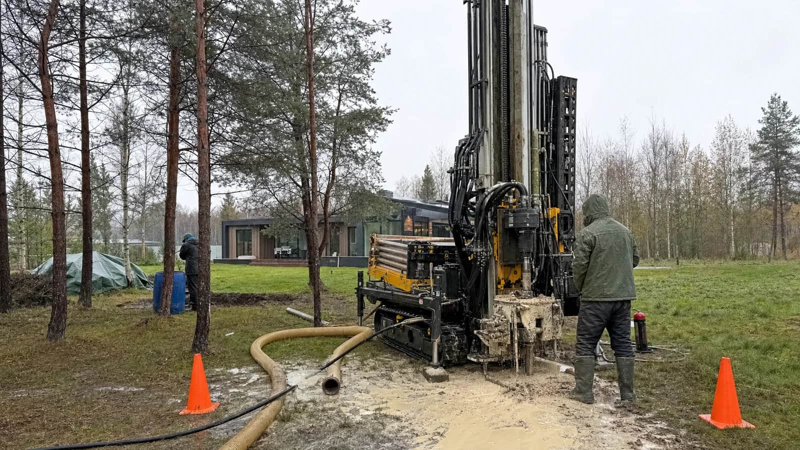 Puurmasin puurkaevu puurimisel Harjumaa eramukrundil