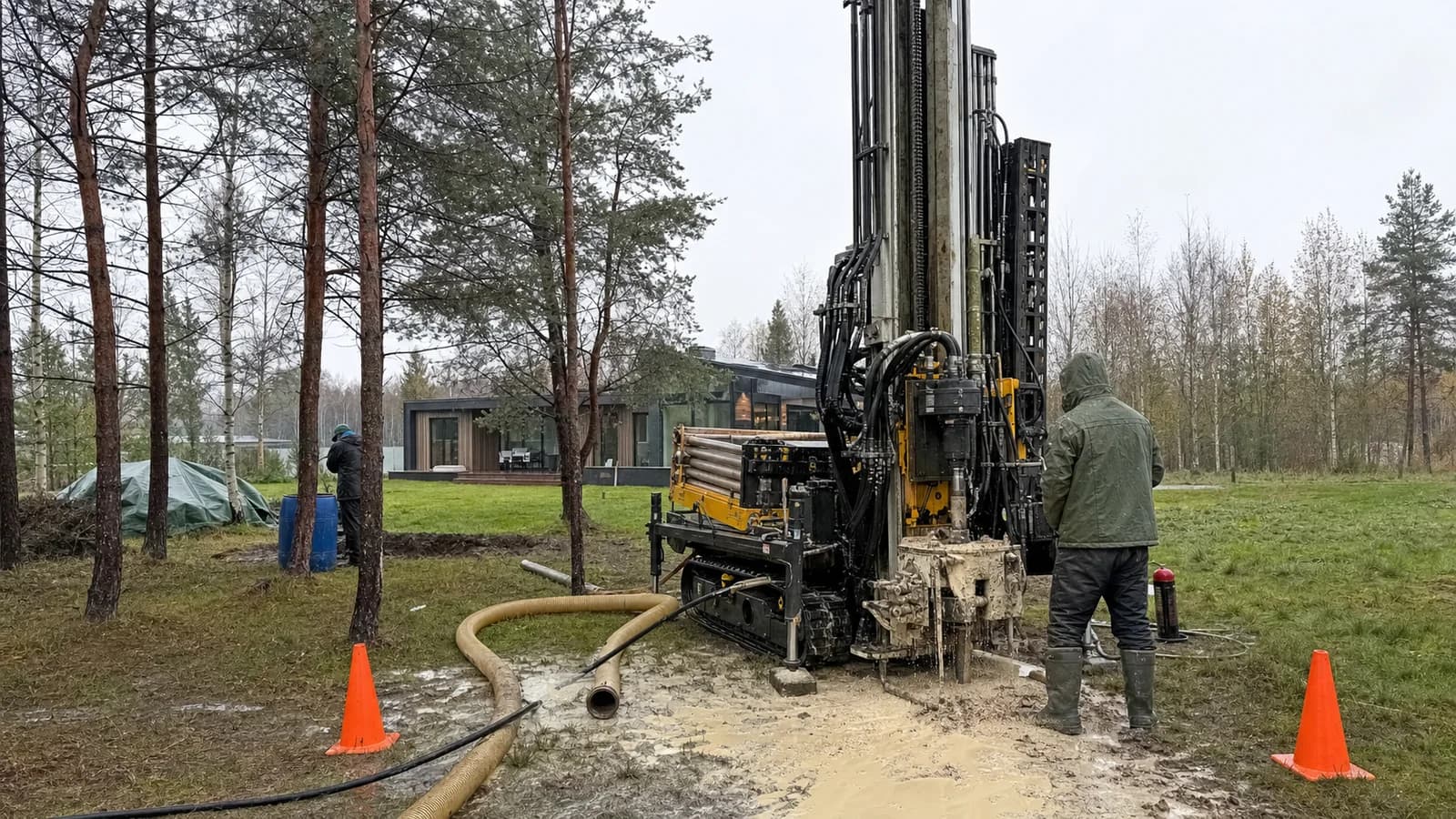 Puurmasin puurkaevu puurimisel Harjumaa eramukrundil