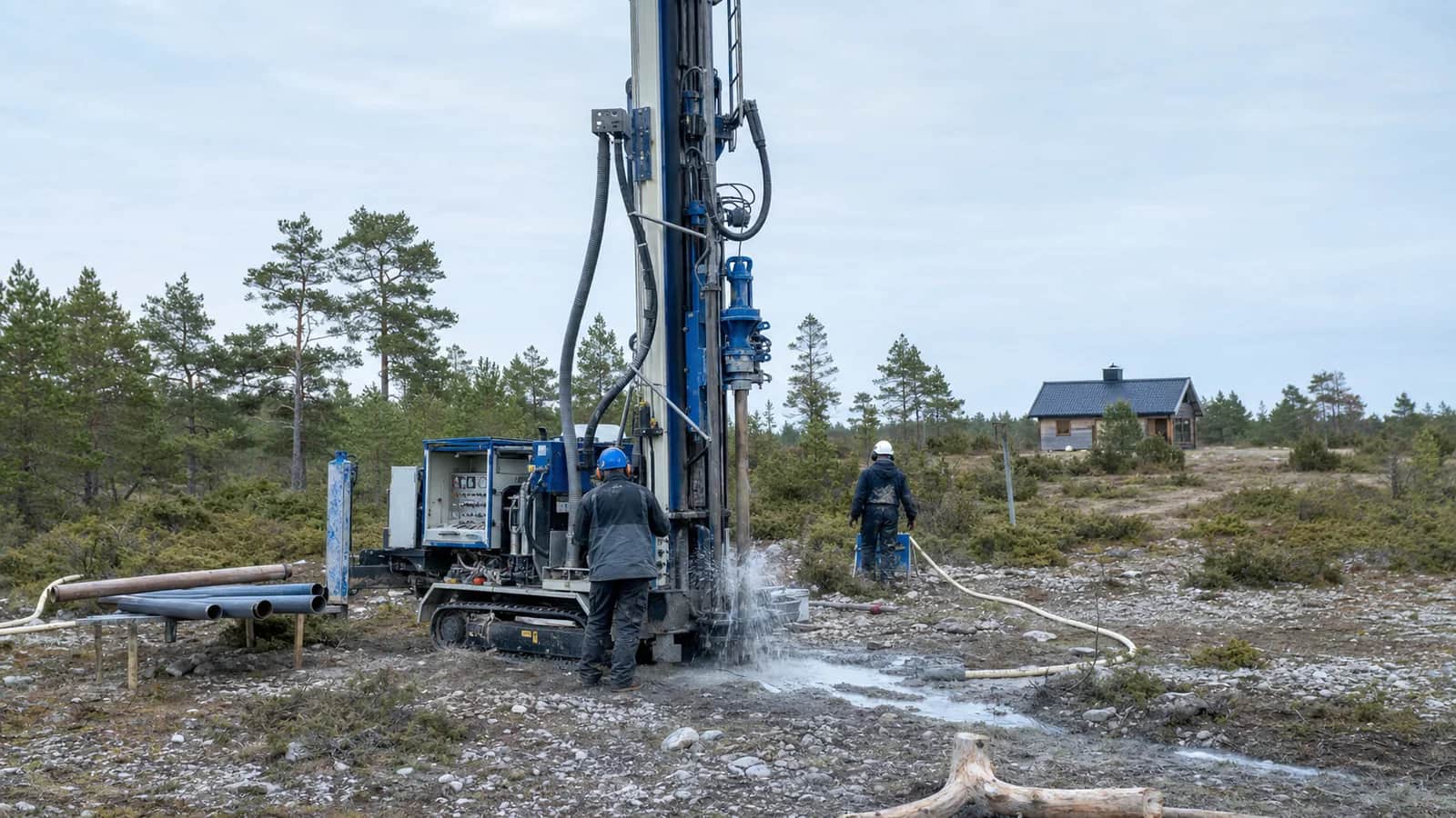 Puurkaevu puurimine Hiiumaa kadakatega maakinnistul