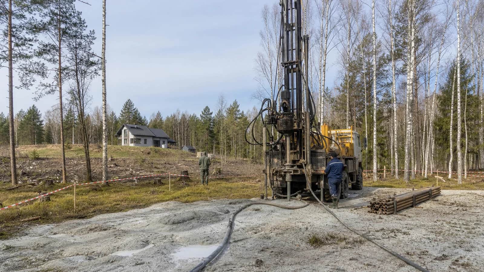 Puurmasin puurkaevu puurimisel Ida-Virumaa kinnistul