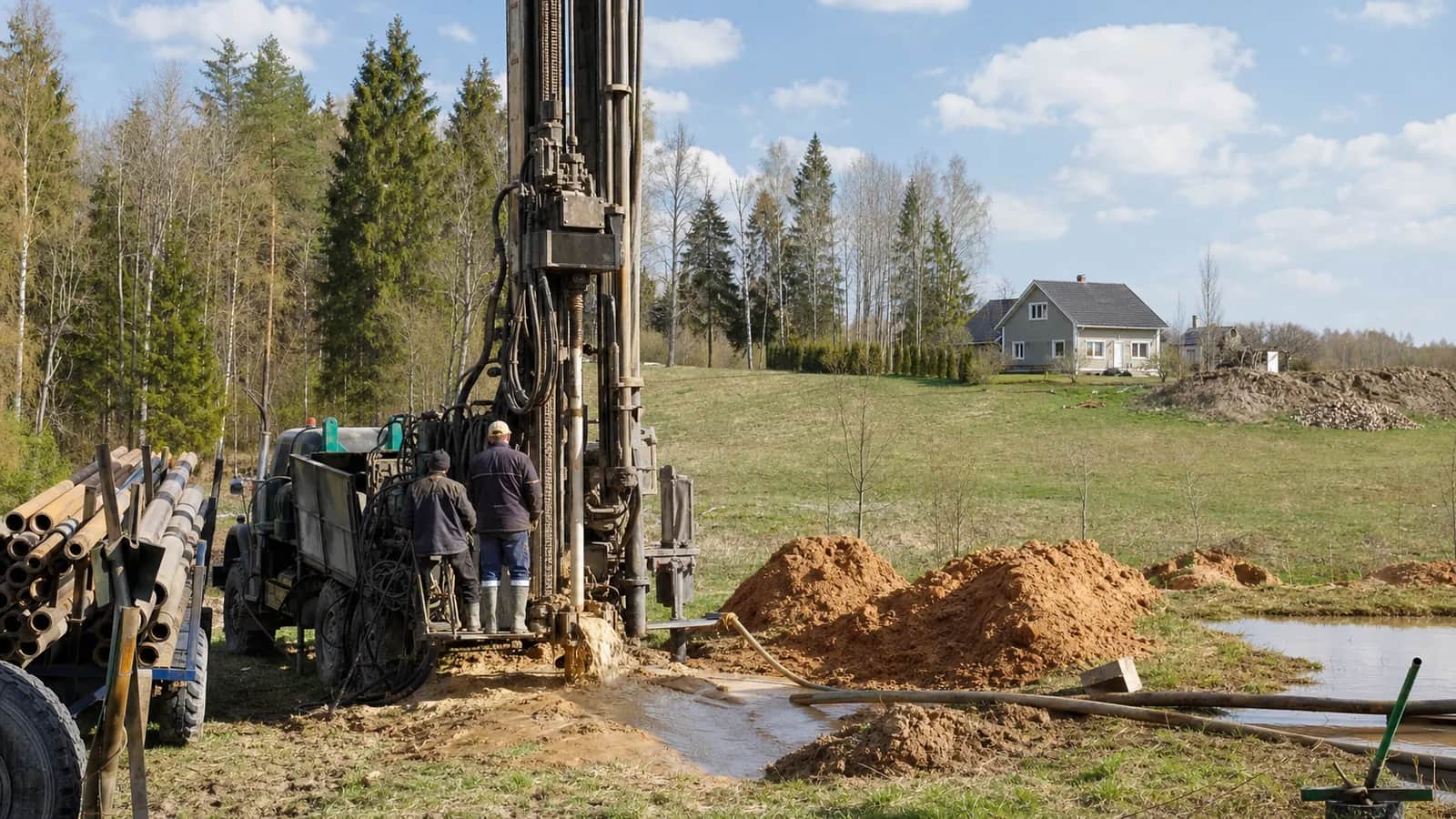 Puurkaevu puurimine Tartumaa liivase pinnasega maakodul